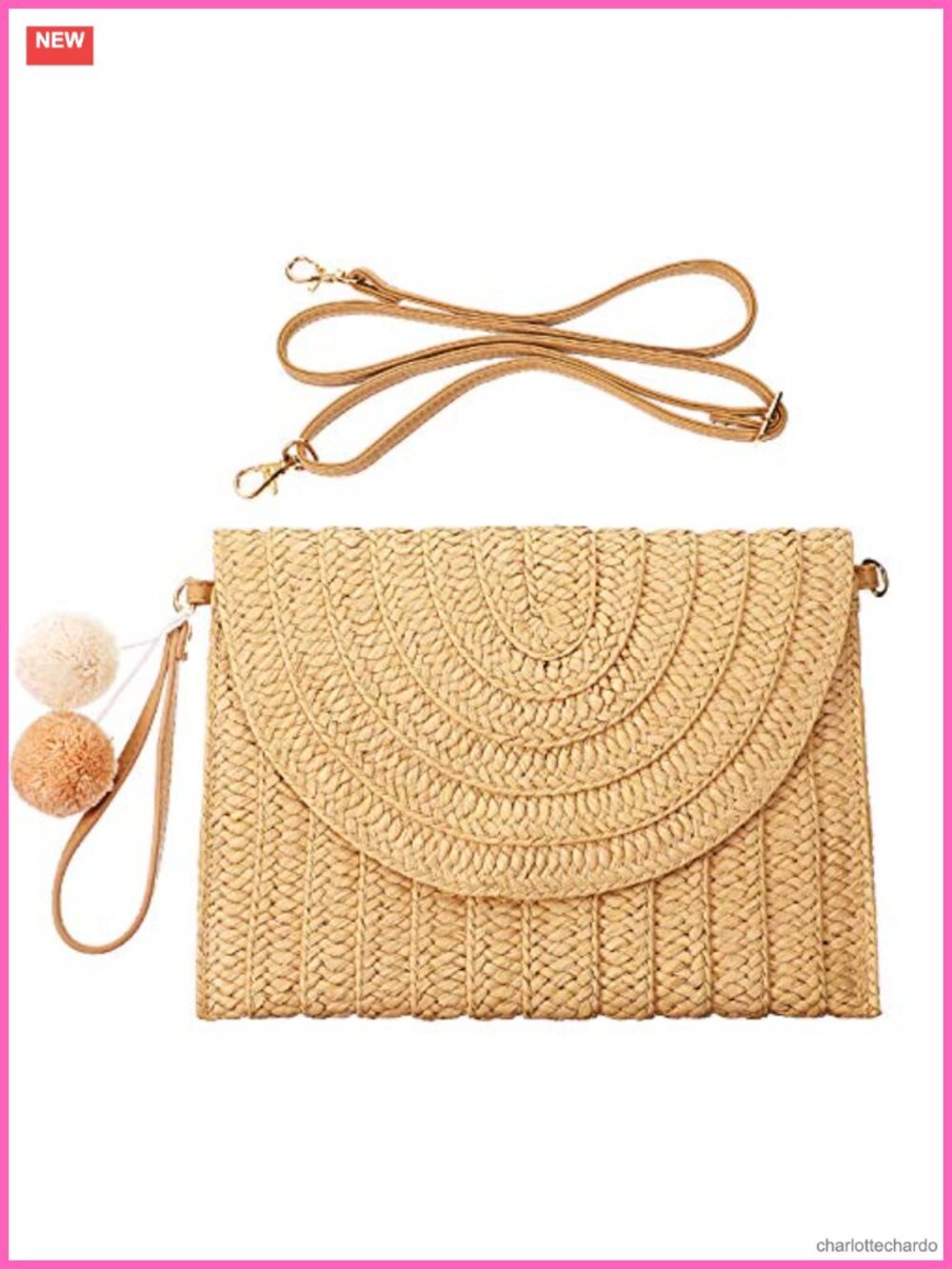 Straw Clutch Crossbody Bag Woven Envelope Purse Handbag
